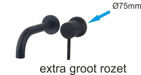 Caral rozet kraangedeelte eenhendel wastafelkraan 75mm mat zwart – Wiesbaden – Mat Zwart – Rozet | Dealplein