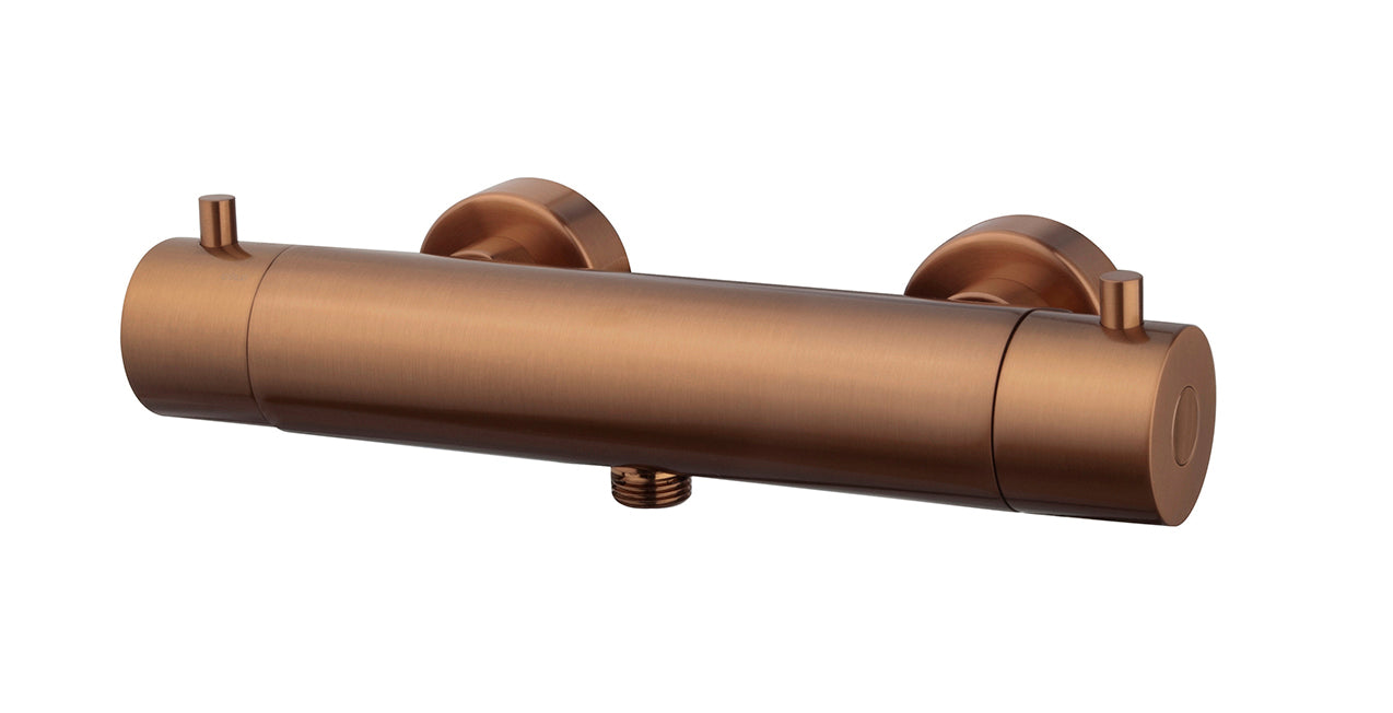 Wiesbaden Caral Cool Touch thermostatische douchemengkraan geborsteld brons koper PVD