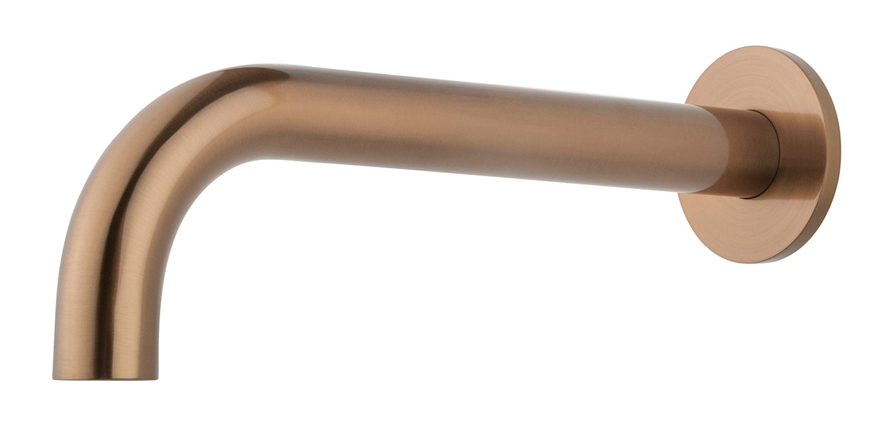 Caral baduitloop rond 25 cm 1/2'' geborsteld brons koper PVD – Wiesbaden – Koper – Badkraan | Dealplein