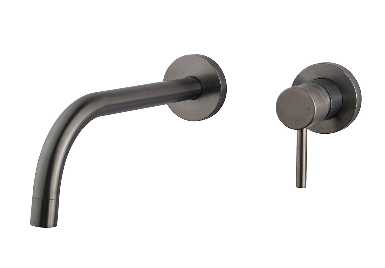 Wiesbaden Caral Slim afbouwdeel eenhendel wastafelkraan met coldstart gunmetal PVD