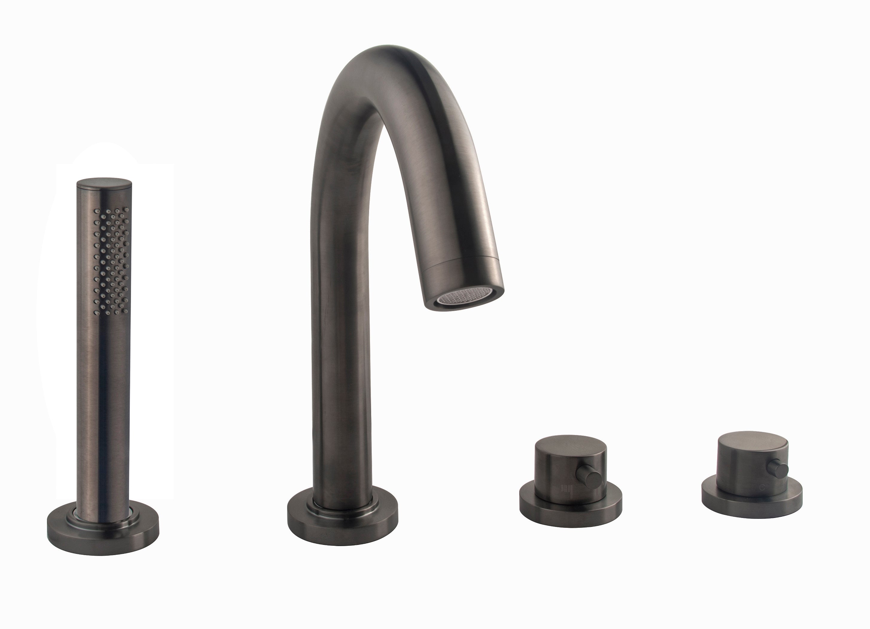 Wiesbaden Caral afbouwdeel badrandthermostaat 4-gats gunmetal PVD