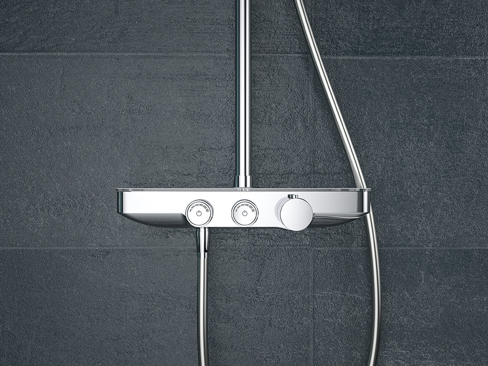 Nuovo thermostatische regendoucheset opbouw met planchet chroom – Xellanz – Chroom – Regendoucheset | Dealplein