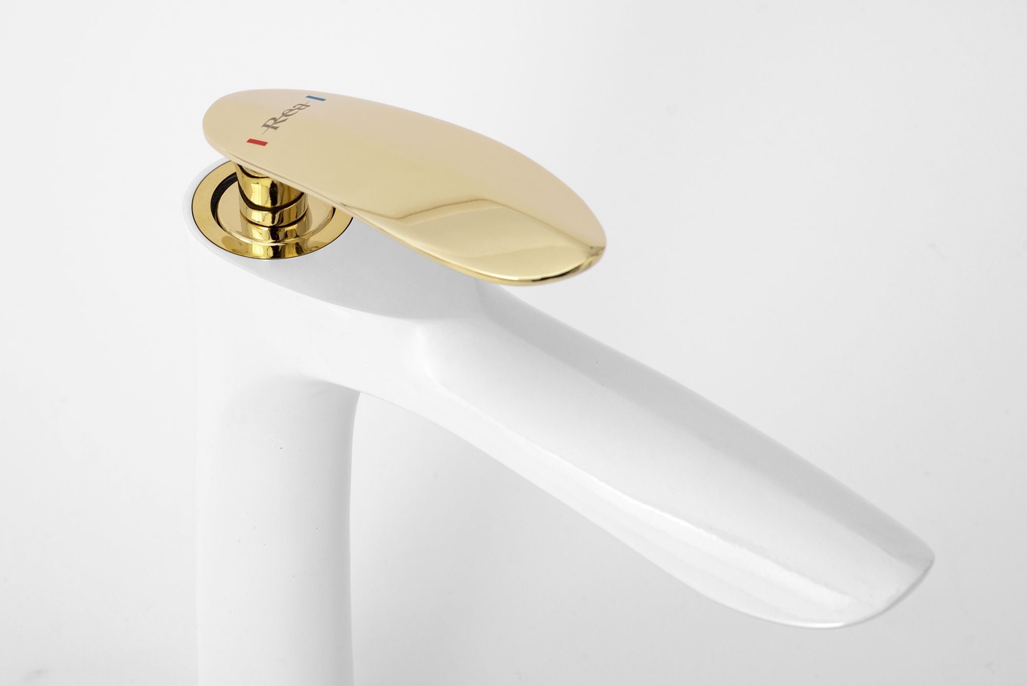 Wastafelkraan Rea Orbit White/Gold High