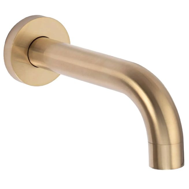 Rea Lungo inbouw doucheset Geborsteld Goud/Geborsteld Messing detail van hoofddouche en handdouche