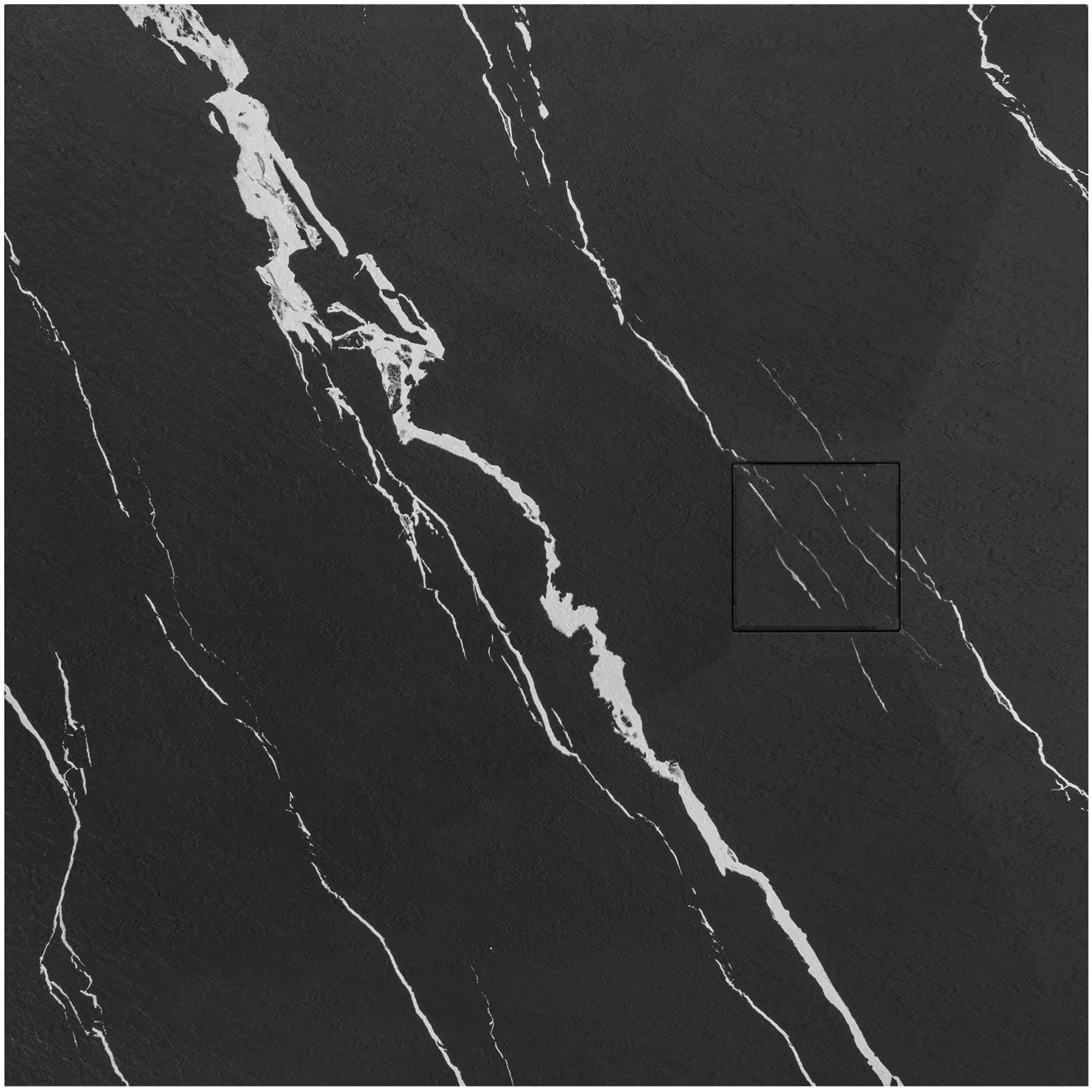 Douchebak Rea Magnum CARRARA Zwart 90 x 90