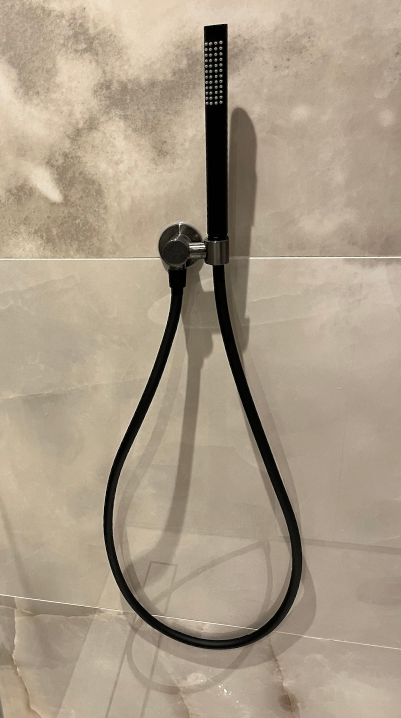 UniMatch doucheslang kunststof 150 cm mat zwart