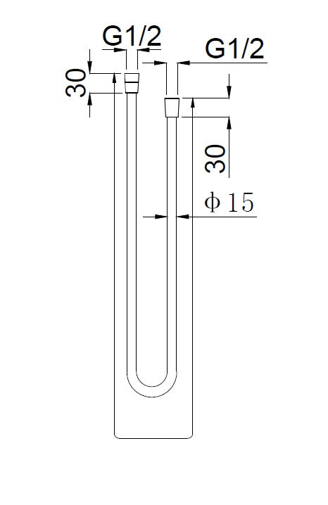 UniMatch doucheslang kunststof 150 cm gunmetal maattekening – 150 cm | Dealplein
