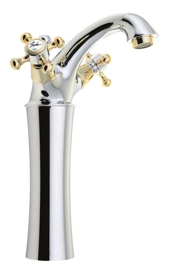 Antea Hoge Wastafelmengkraan Inclusief Afvoerplug (H)245mm, Chroom Goud