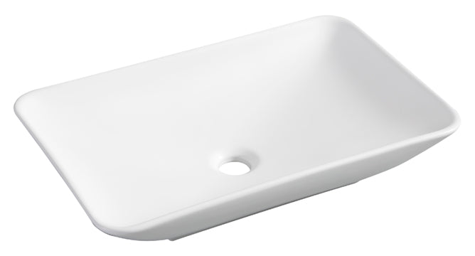 Productafbeelding – Karé waskom rechthoekig 58 x 36 x 11,5 cm keramiek mat wit