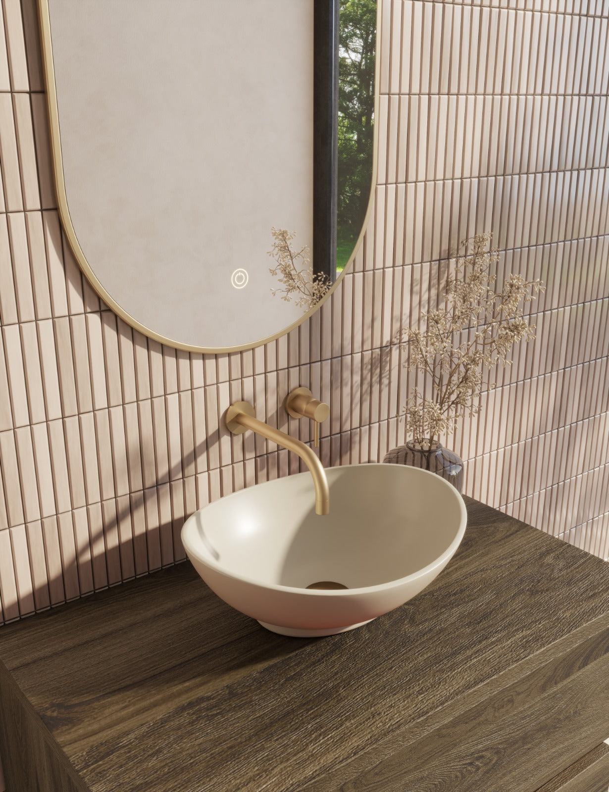 Barco waskom ovaal 40 x 33 x 14,5 cm keramiek beige – Wiesbaden – Beige – Waskommen | Dealplein