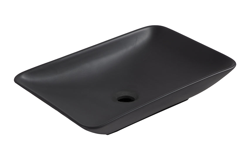 Productafbeelding – Karé waskom rechthoekig 58 x 36 x 11,5 cm keramiek mat zwart