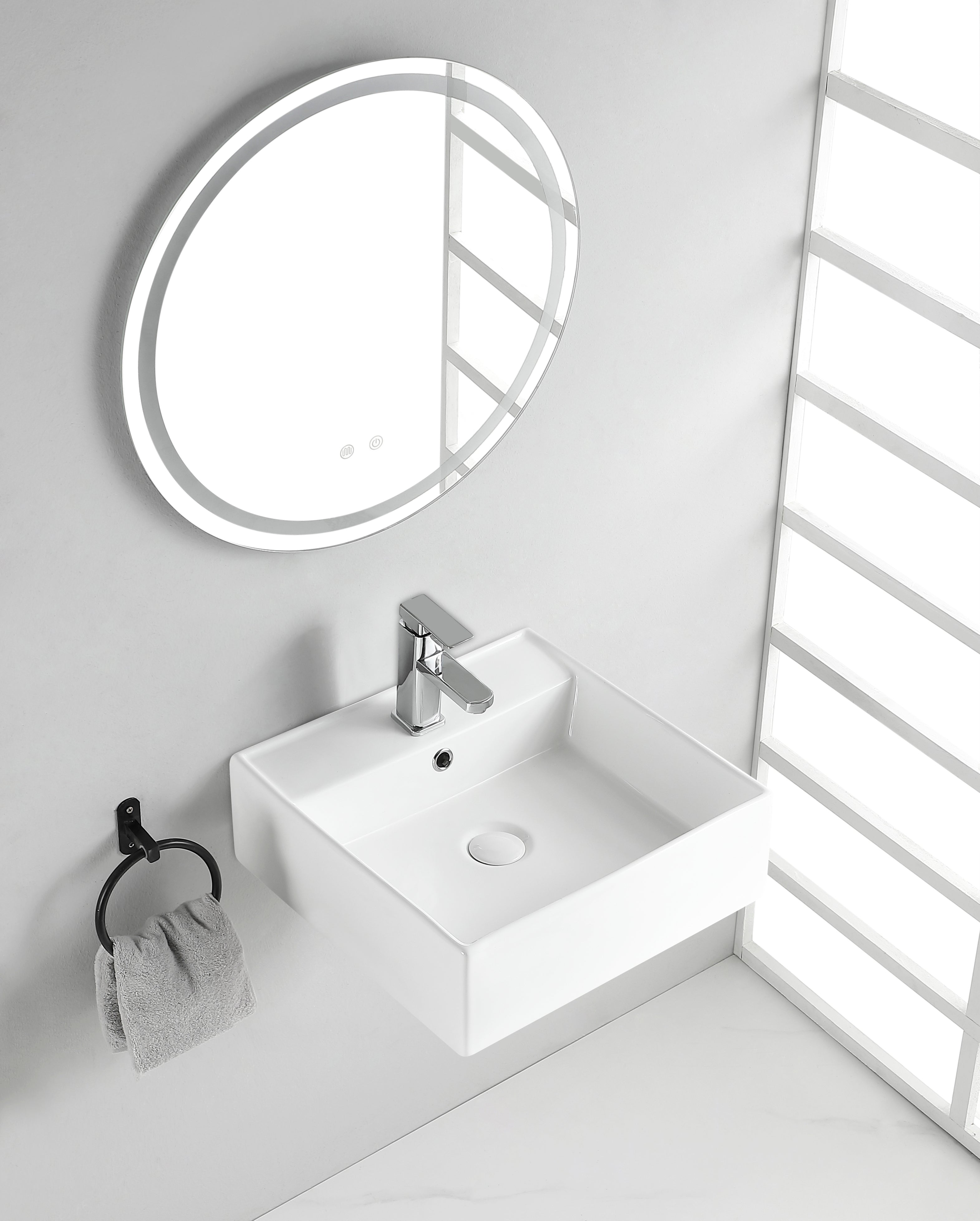 Larx waskom vierkant 41 x 41 x 15 cm keramiek glans wit – Wiesbaden – Glans Wit – Waskommen | Dealplein