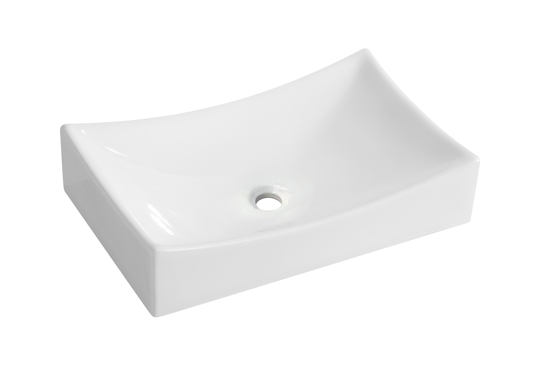 Productafbeelding – Slide waskom rechthoekig 55 x 35 x 12 cm keramiek glans wit
