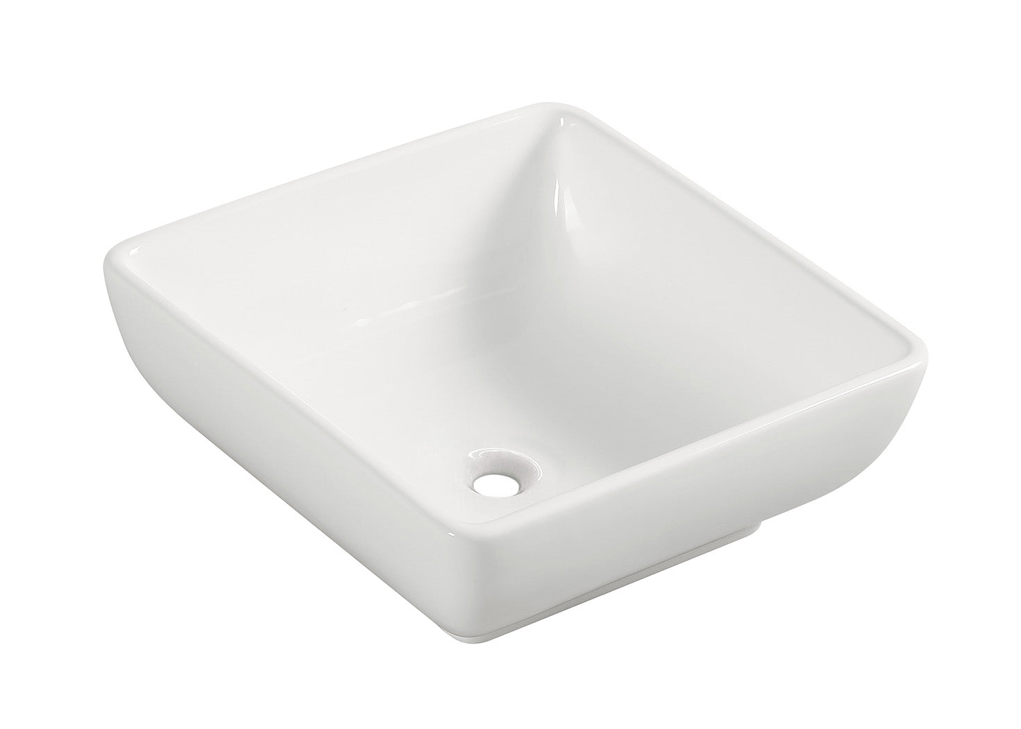 Productafbeelding – Piazza waskom vierkant 40 x 40 x 15 cm keramiek glans wit