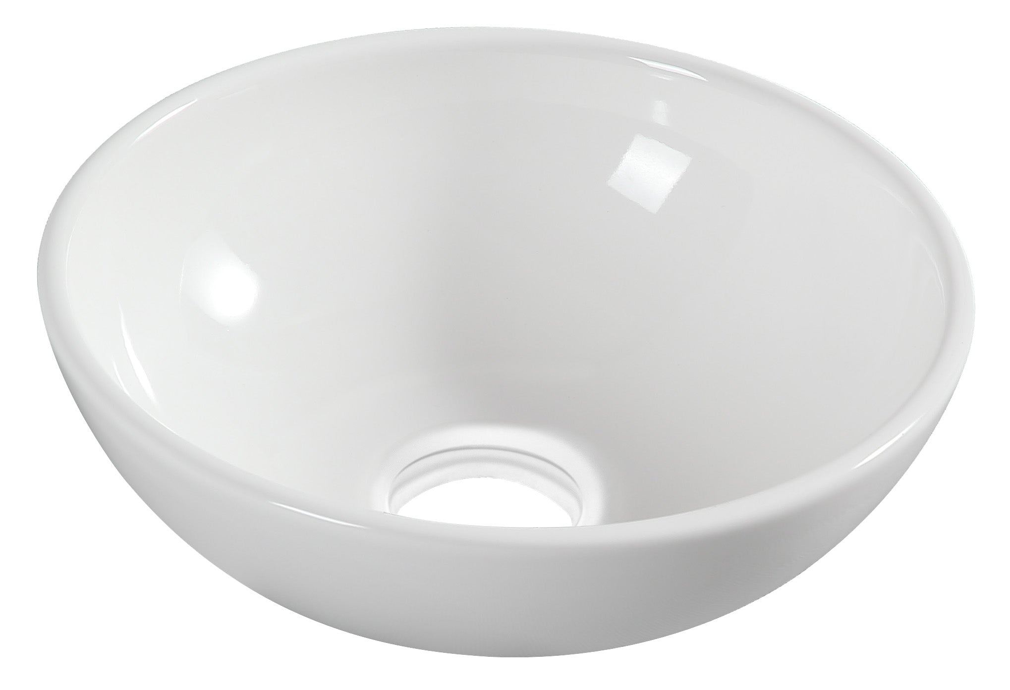Productafbeelding – Kimo waskom rond 28 x 10 cm keramiek glans wit