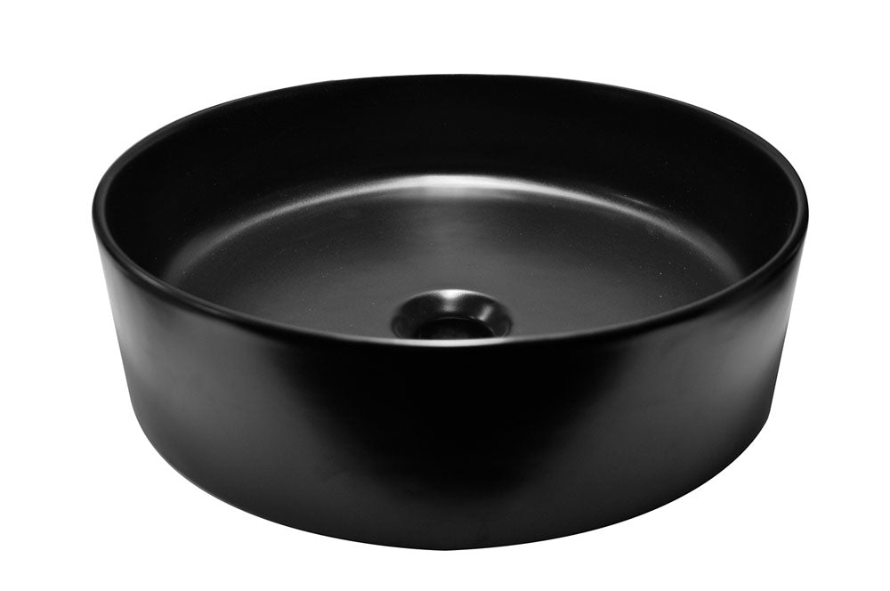 Link waskom rond 40 x 12 cm keramiek mat zwart – Wiesbaden – Mat Zwart – Waskom | Dealplein