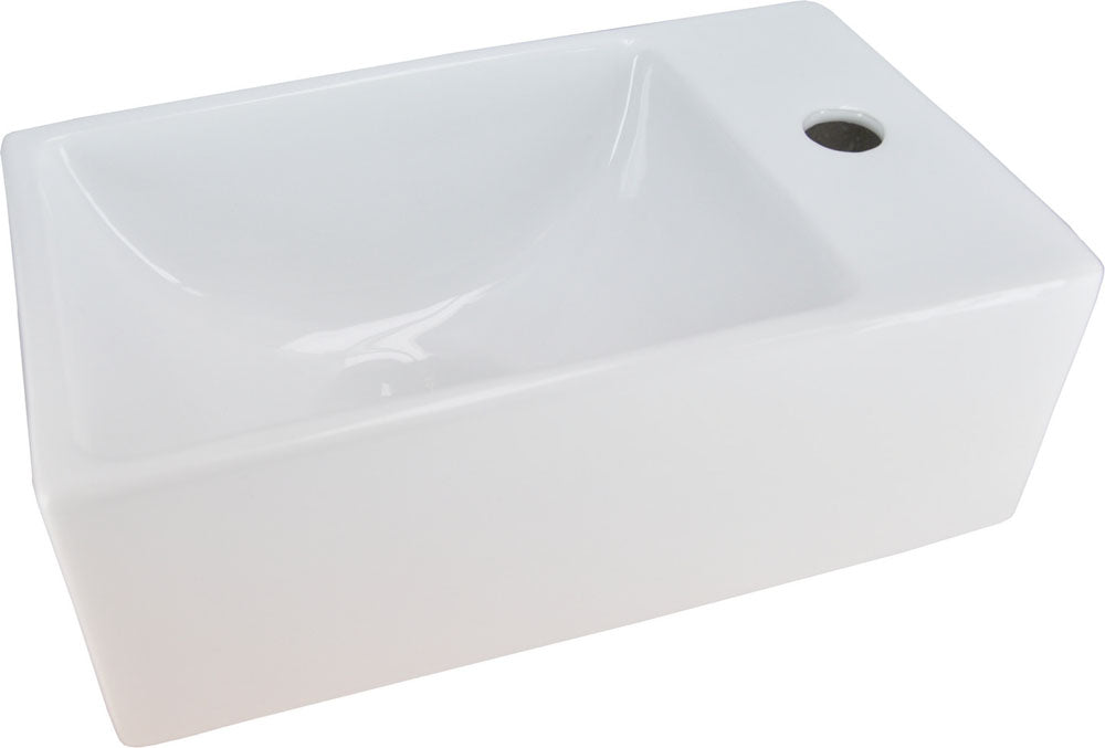 Rhea XXS fontein rechts 30,5 x 18 x 11 cm keramiek glans wit – Wiesbaden – Glans Wit – Fonteinen | Dealplein