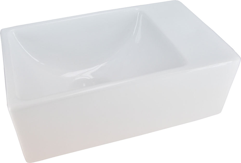 Rhea XXS fontein zonder kraangat rechts 30,5 x 18 x 11 cm keramiek glans wit – Wiesbaden – Glans Wit – Fonteinen | Dealplein
