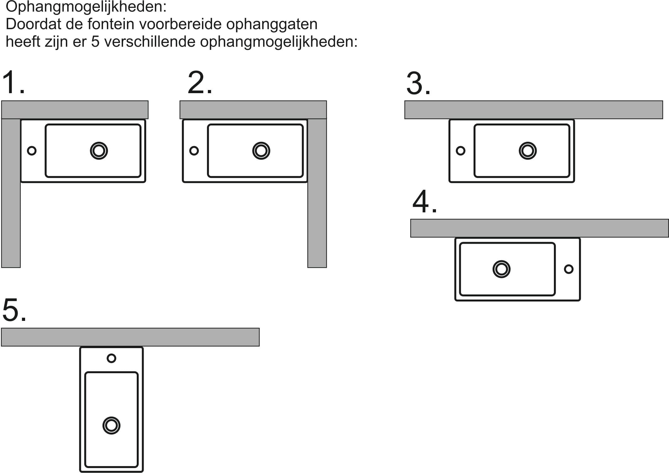 Maattekening One-Pack Metis fontein compleet wit