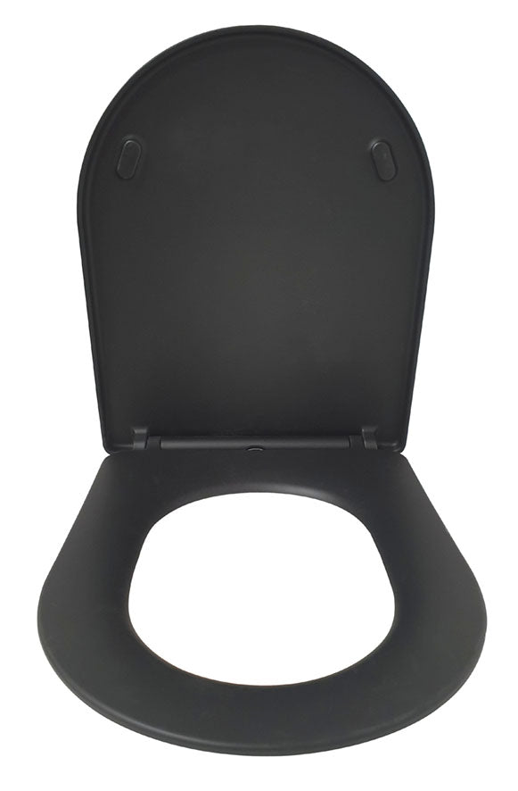 Wiesbaden Shade slim toiletzitting softclose en quick release mat zwart