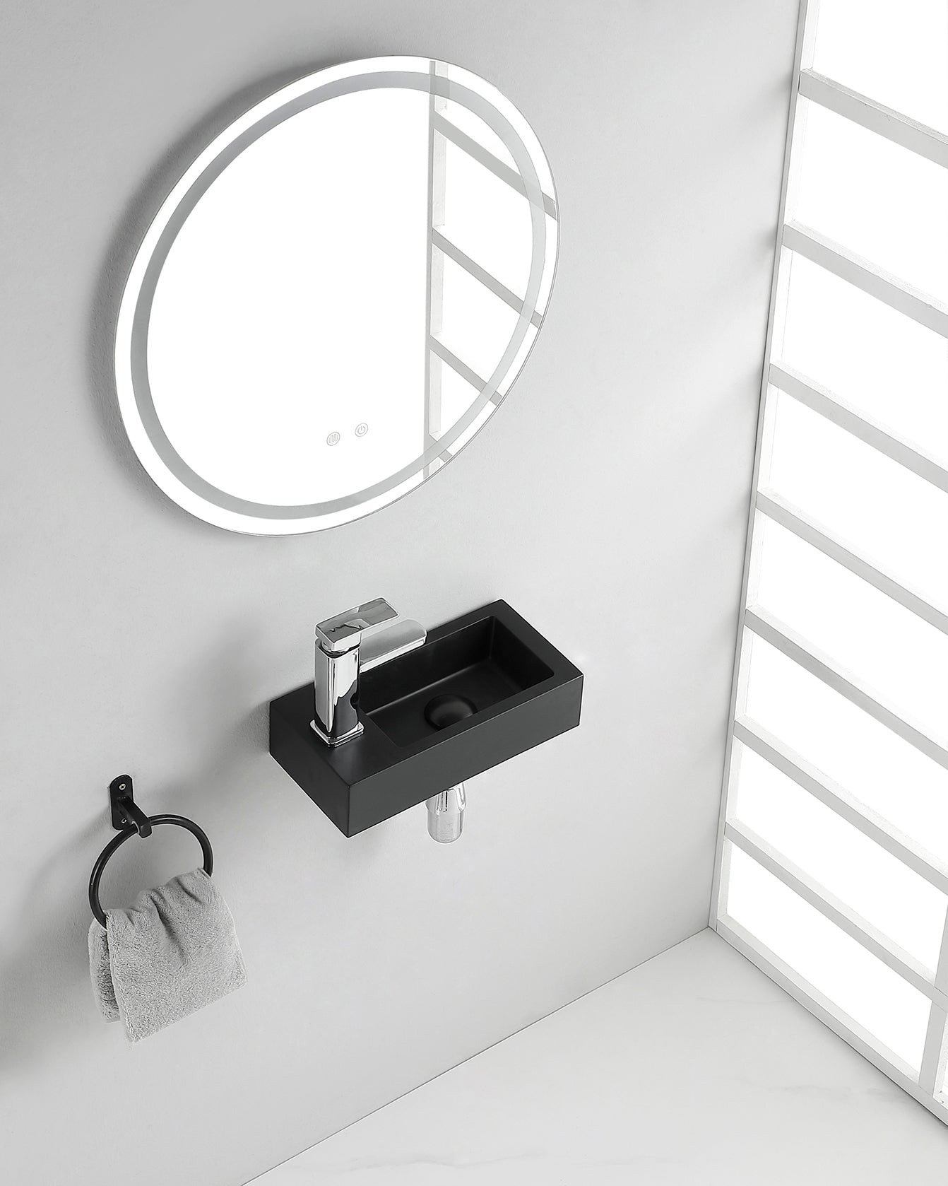 Rhea S mini fontein links 36,5 x 18 x 9 cm quartz – Wiesbaden – Onbekend – Fonteinen | Dealplein