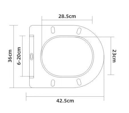 Maattekening Nibiru toiletzitting softclose en quick release mat wit
