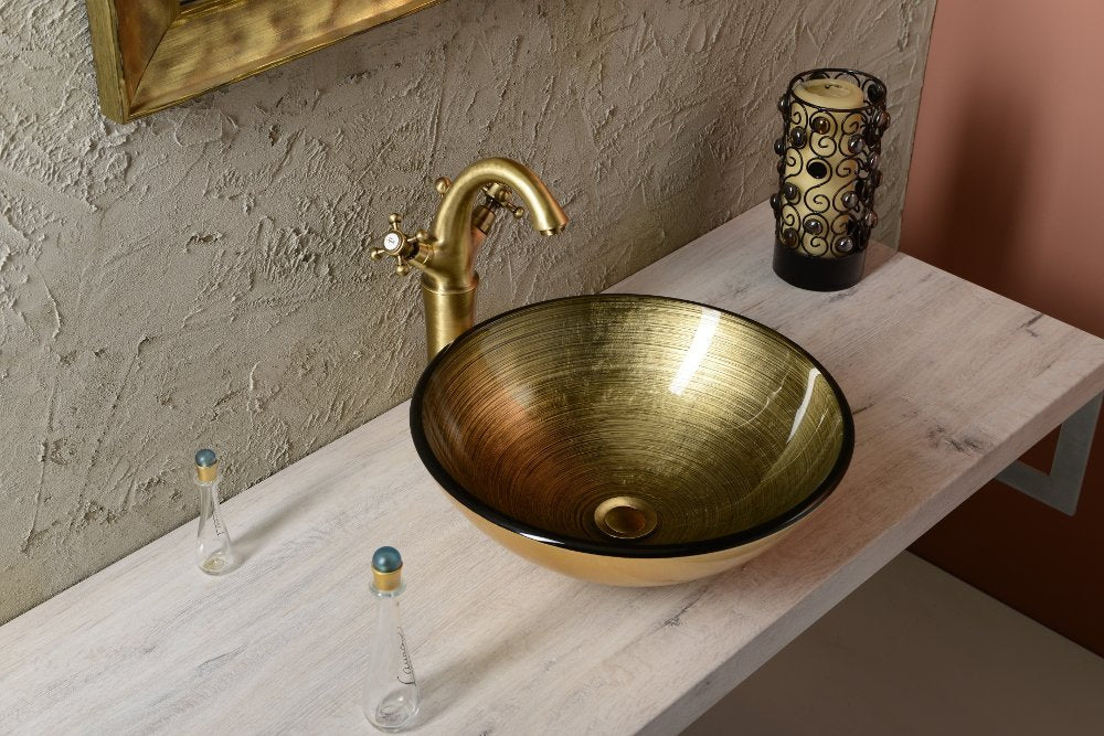 Antea Hoge Wastafelmengkraan Inclusief Afvoerplug (H)300mm, Brons
