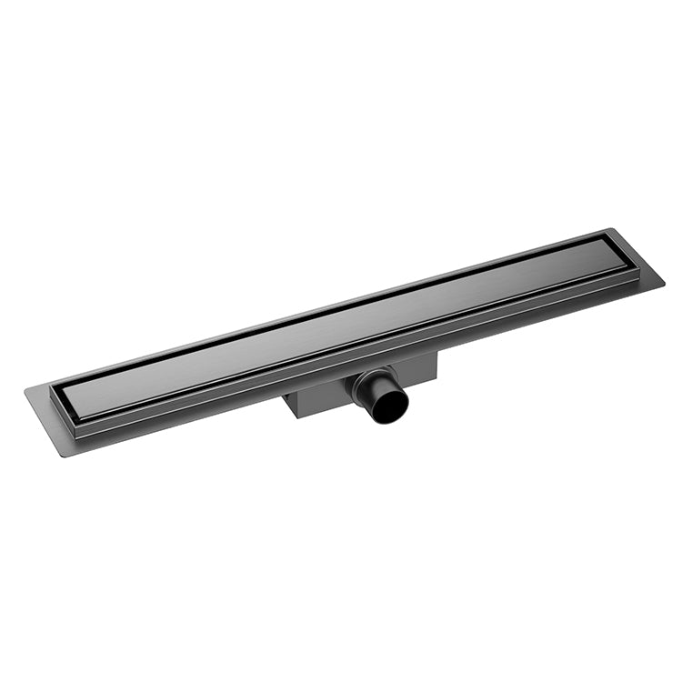 Wiesbaden Douchegoot met flens en tegelrooster 100 x 7 cm gunmetal PVD