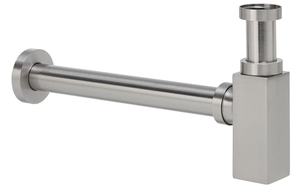 Rombo sifon vierkant 5/4" x 32 mm geborsteld staal