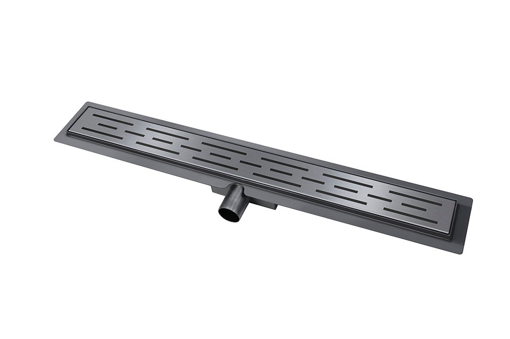 Wiesbaden Douchegoot met flens en rooster 80 x 7 cm gunmetal PVD