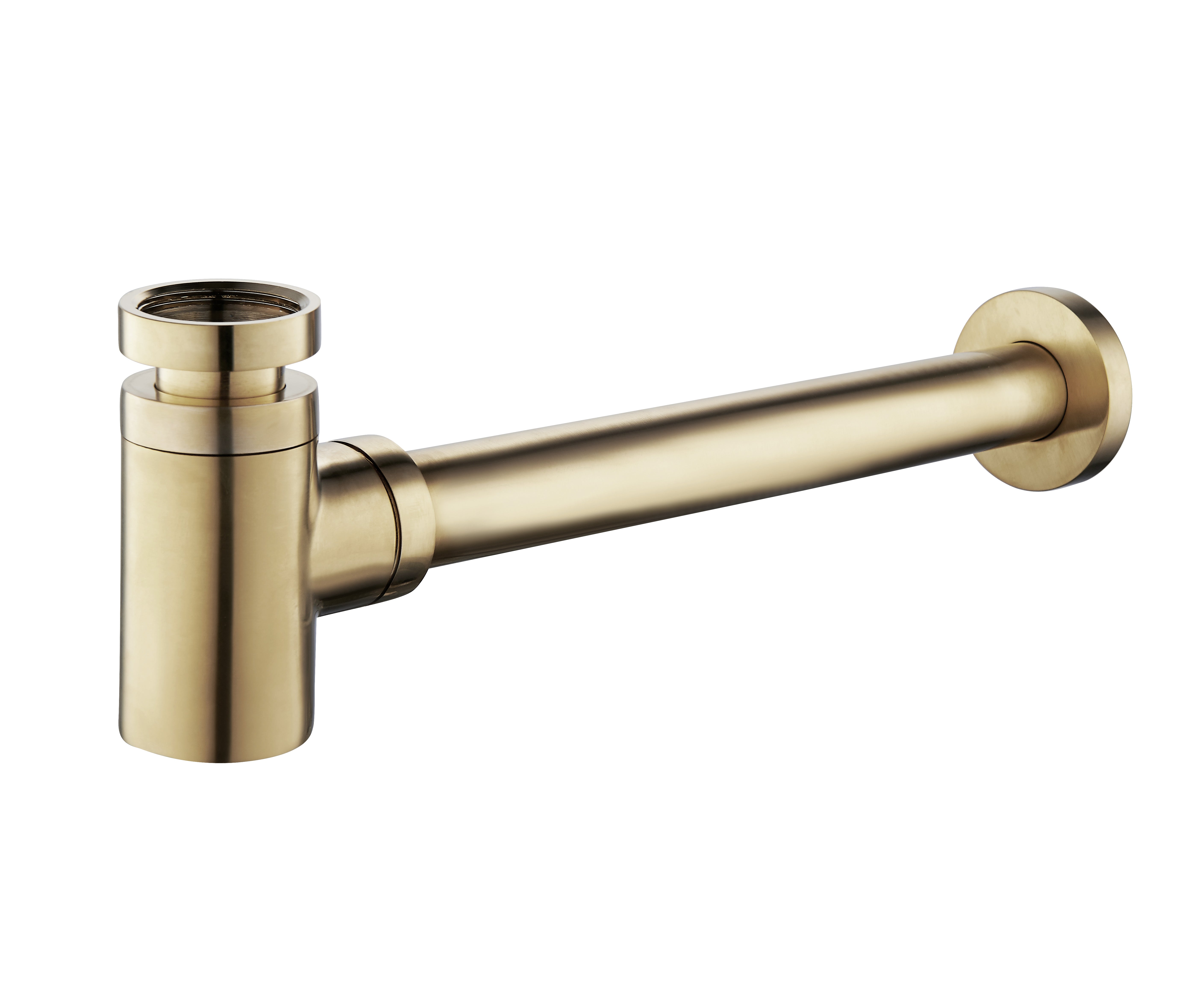UniMatch fonteinsifon 5/4" x 32 mm geborsteld messing PVD – Wiesbaden – Geborsteld Messing – Wastafelsifon | Dealplein