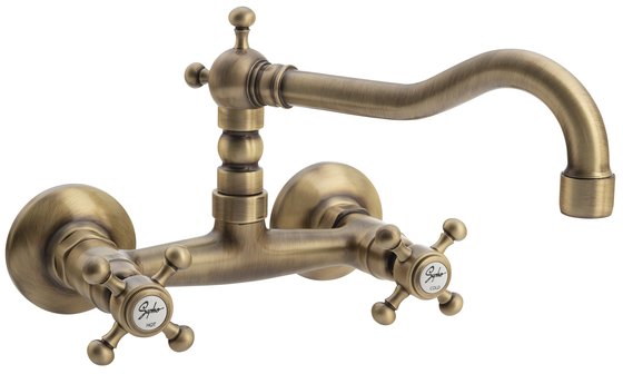 ANTEA Retro Wandmengkraan met Boven Uitloop Brons