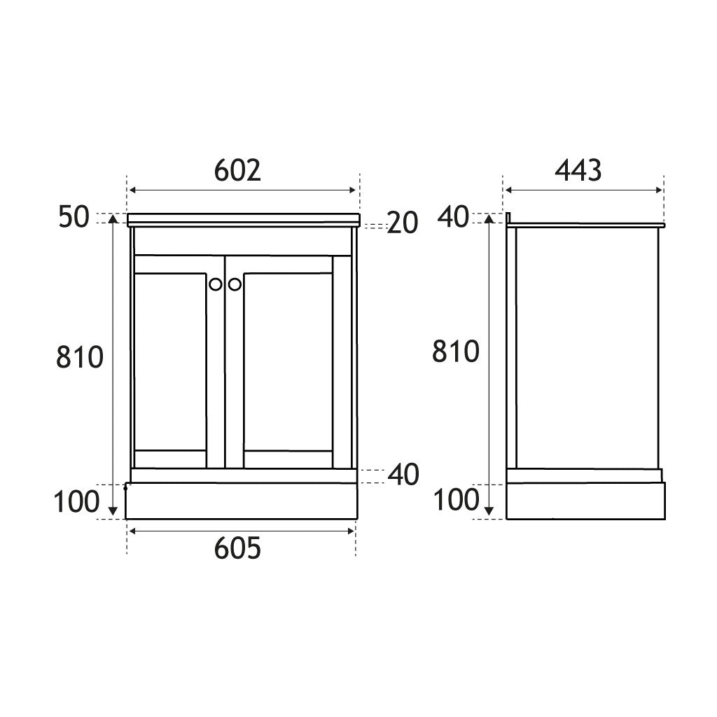 Eastbrook Hardwick Staand Badmeubel 60x45 Cm Hoek Rechts Mat Antraciet