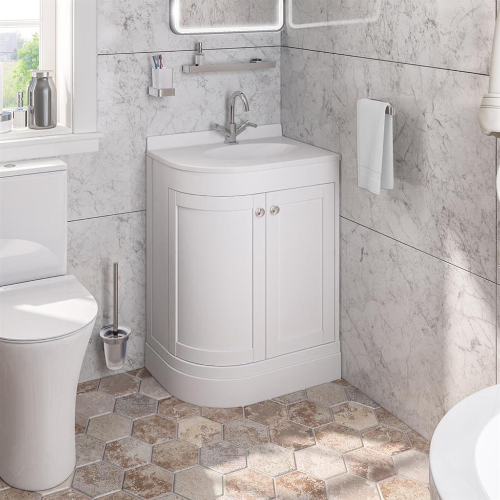 Eastbrook Hardwick wastafel 60x44 cm Cast Marble wit rechts
