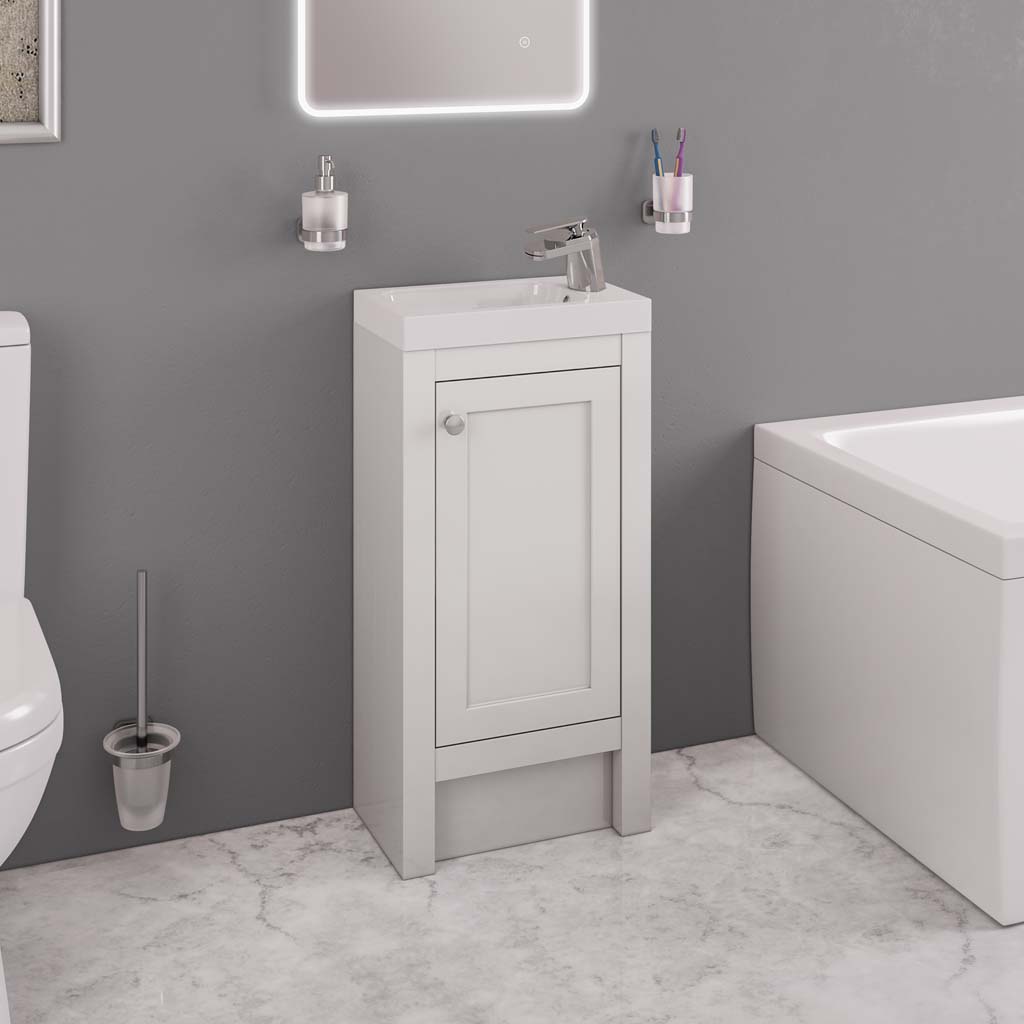 Eastbrook Hardwick Staand Badmeubel 39x45 Cm Met Deuren Mat Wit