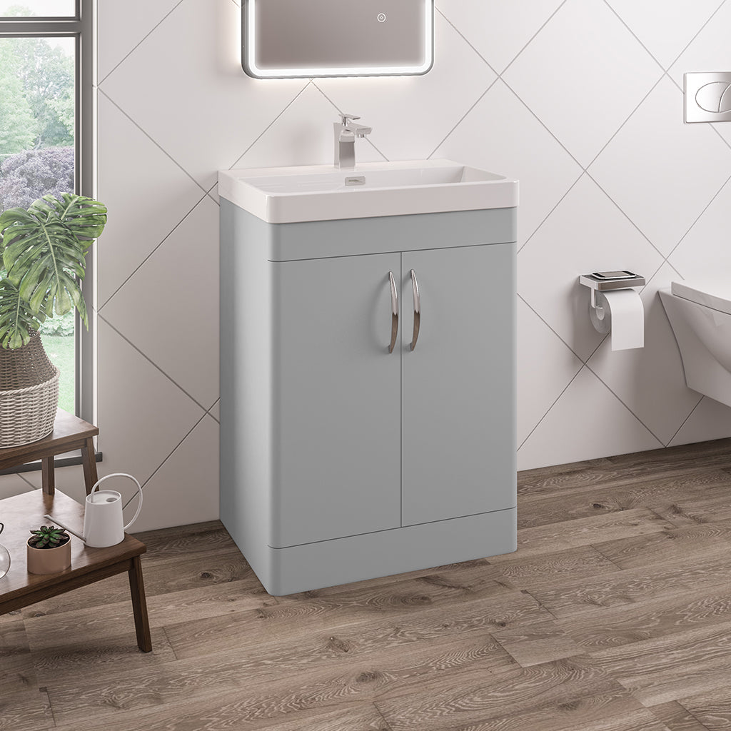 Eastbrook Cavone Staand Badmeubel 80x46 Cm Met Deuren Mat Grijs