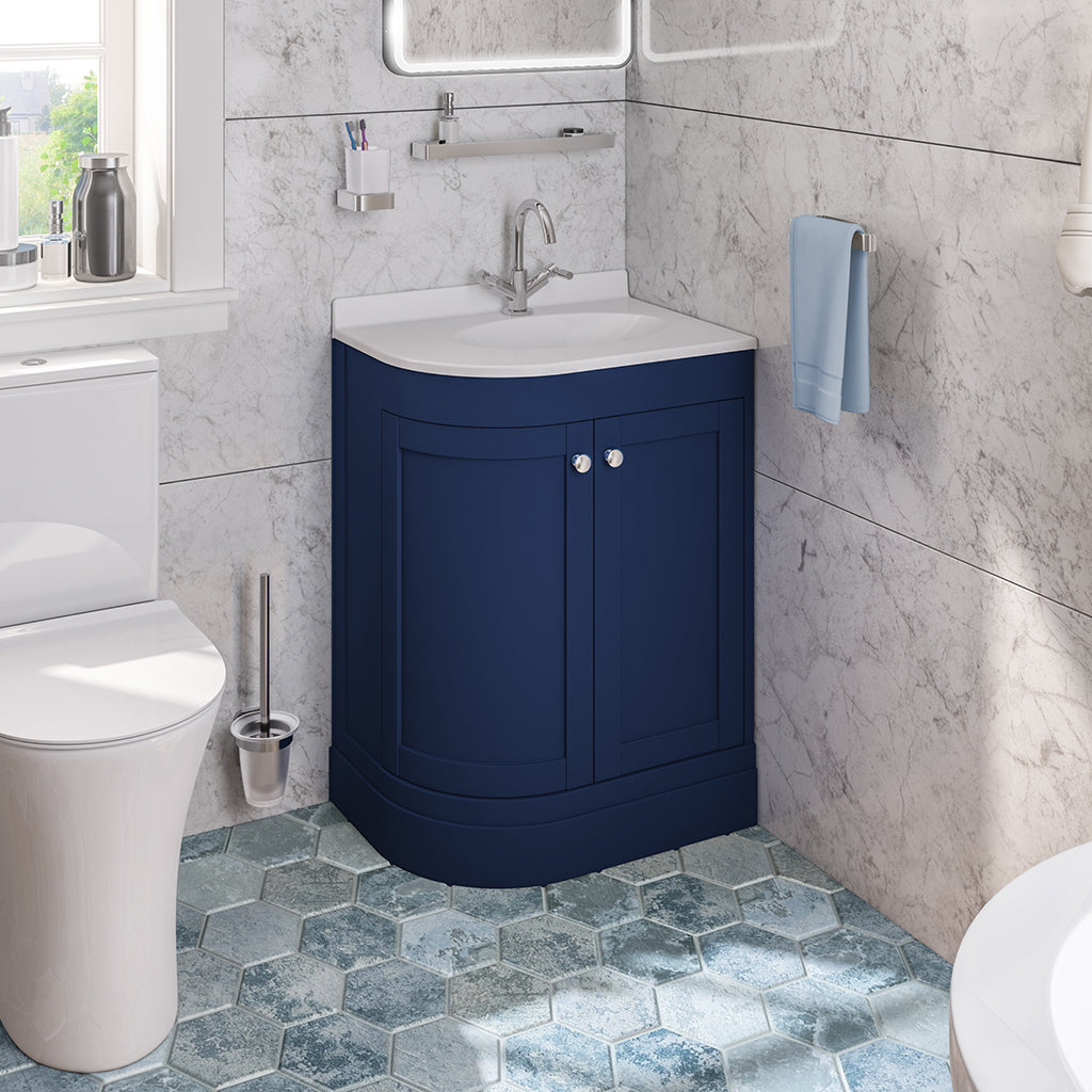 Eastbrook Hardwick Staand Badmeubel 60x45 Cm Hoek Links Mat Kobaltblauw