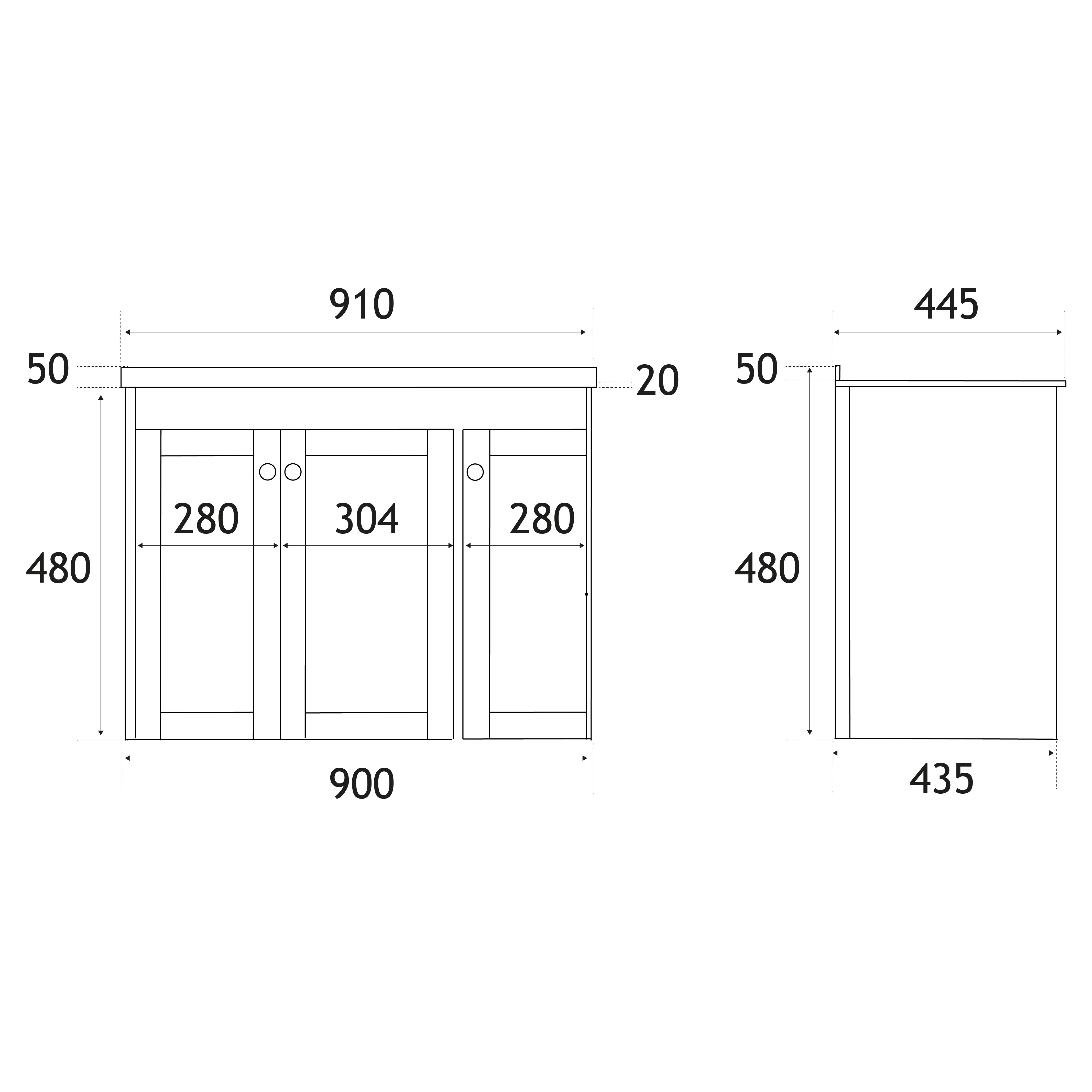 Eastbrook Hardwick hangend badmeubel 90x45 cm antraciet
