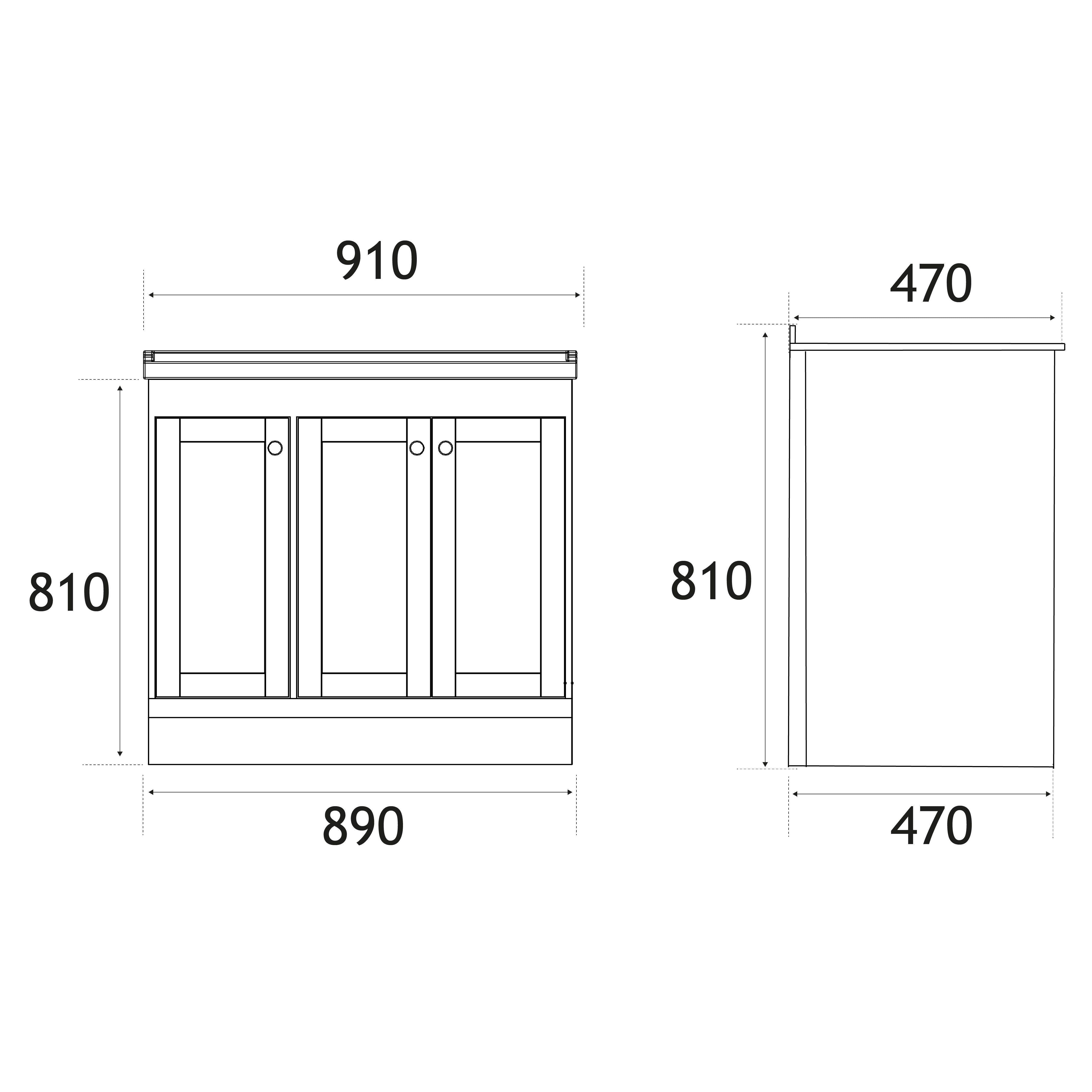 Eastbrook Hardwick staand badmeubel 90x45 cm antraciet