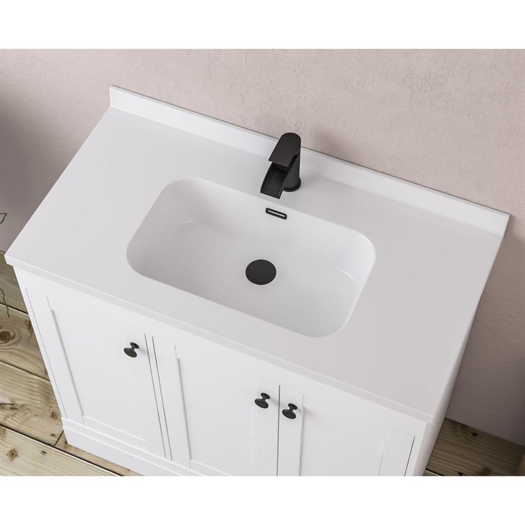 Eastbrook Hardwick wastafel 90x44 cm Cast Marble wit