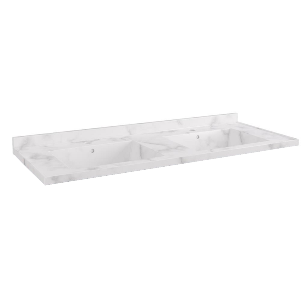 Eastbrook Hardwick dubbele wastafel 121x47 cm quartz wit