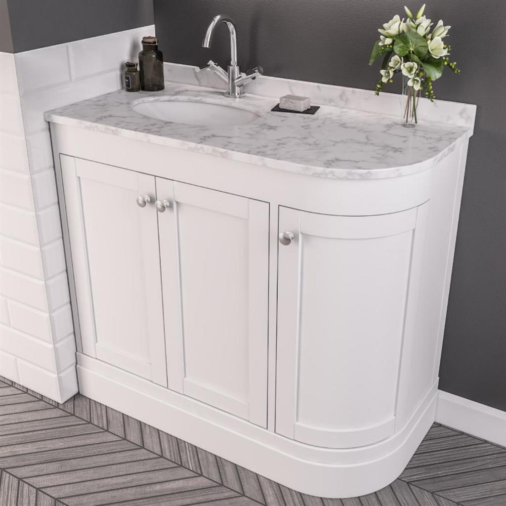 Eastbrook Hardwick wastafel 90x44 cm quartz wit links