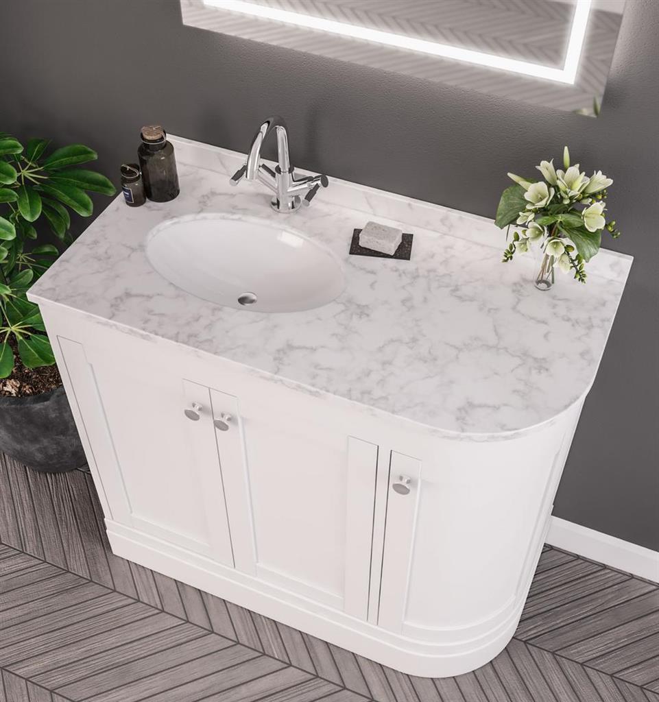 Eastbrook Hardwick wastafel 90x44 cm quartz wit links
