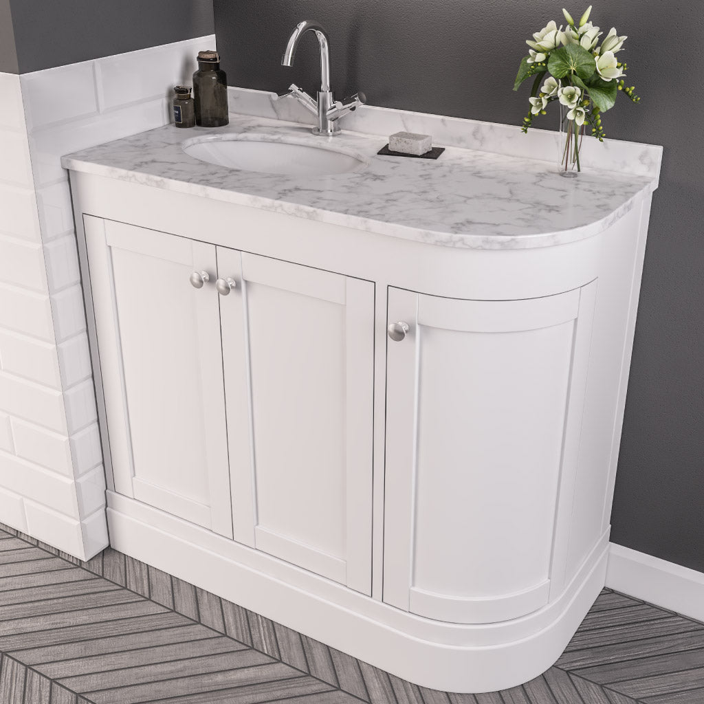 Eastbrook Hardwick Wastafel 90x44 Cm Links Quartz Wit
