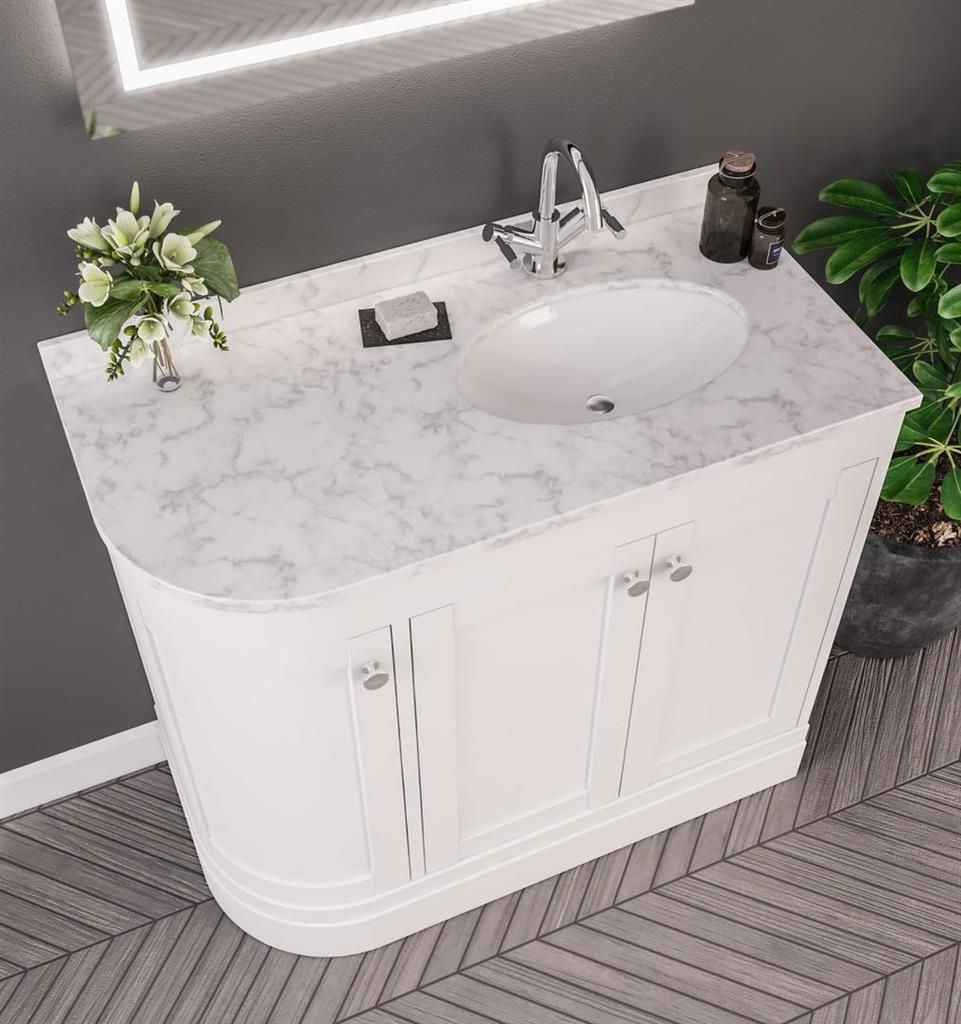 Eastbrook Hardwick wastafel 90x44 cm quartz wit rechts