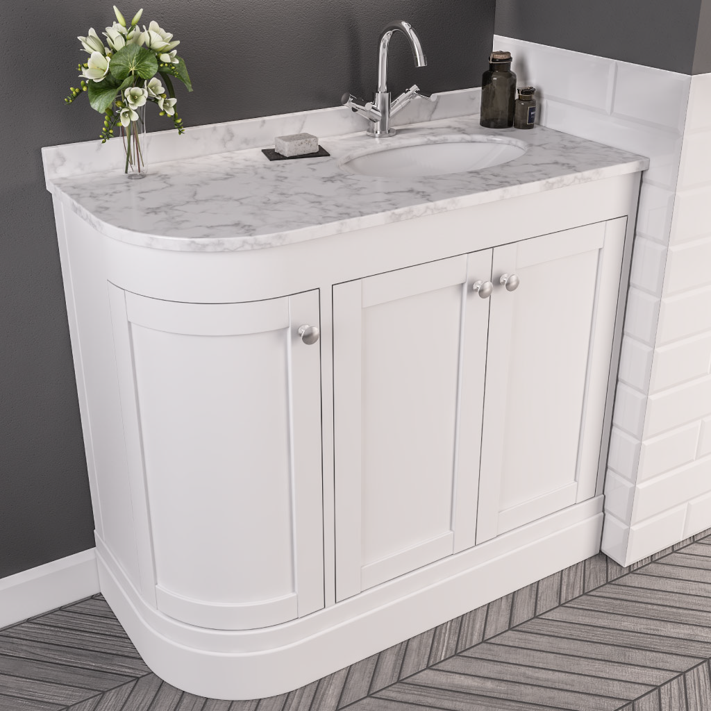 Eastbrook Hardwick Wastafel 90x44 Cm Rechts Quartz Wit