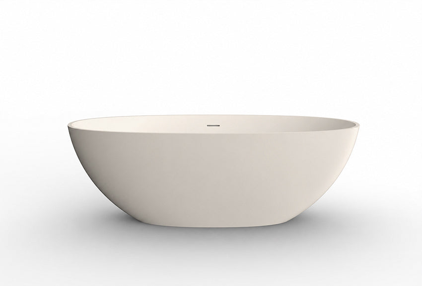 Wiesbaden Chiek vrijstaand ligbad 165 x 75 cm solid surface beige