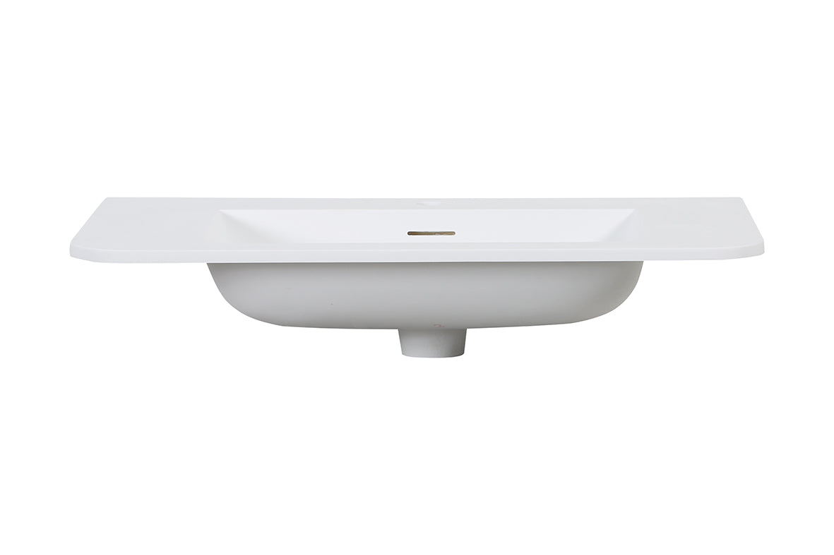Laro wastafel enkel met 1 kraangat ronde hoeken 80 x 48 x 1,5 cm solid surface mat wit – Wiesbaden – Mat Wit – Meubel Wastafel | Dealplein