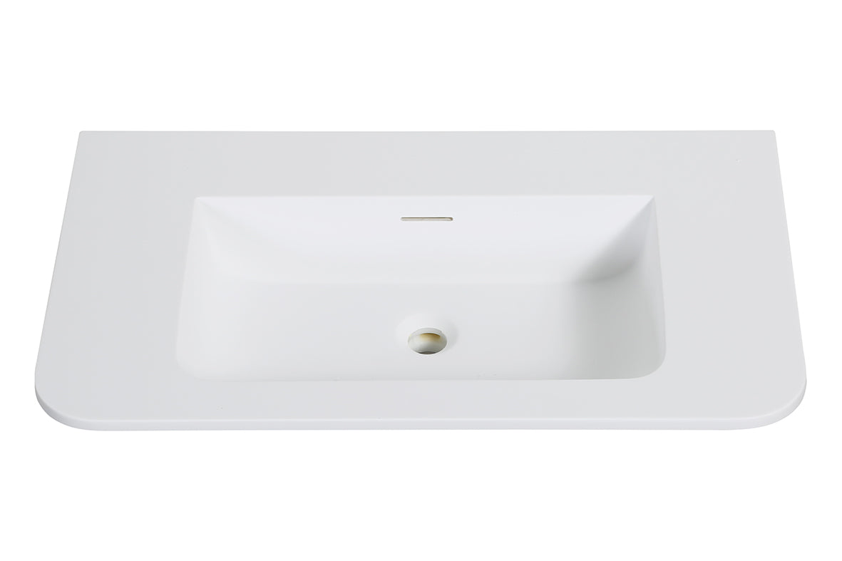 Laro wastafel zonder kraangat ronde hoeken 80 x 48 x 1,5 cm solid surface mat wit – Wiesbaden – Mat Wit – Meubelwastafel | Dealplein