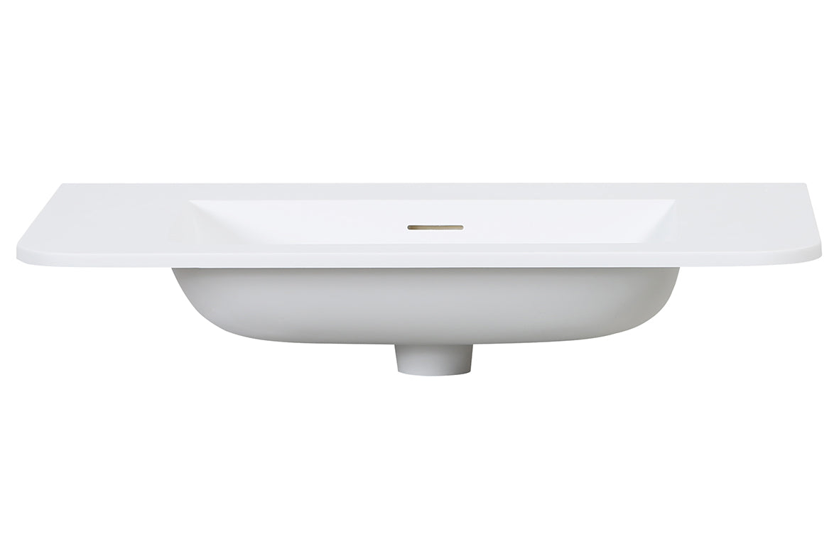 Laro wastafel zonder kraangat ronde hoeken 80 x 48 x 1,5 cm solid surface mat wit – Wiesbaden – Mat Wit – Meubel Wastafel | Dealplein